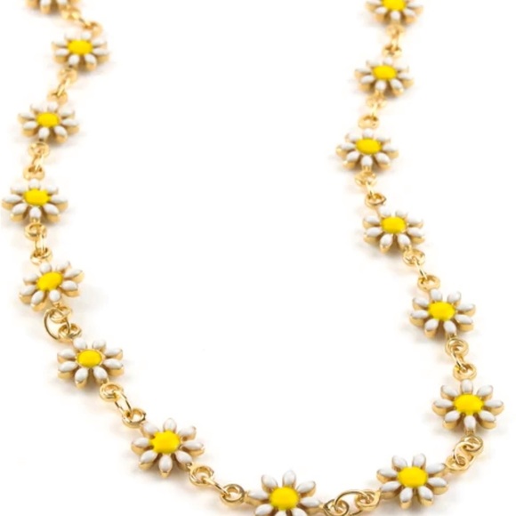 Trendy floral gold Necklace chain dual sides 14k plated stamped waterproof - Picture 3 of 4
